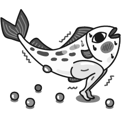 life of leggy fish - black and white
