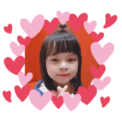 甜美小女孩的可愛貼圖