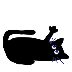 動く黒猫のスタンプ
