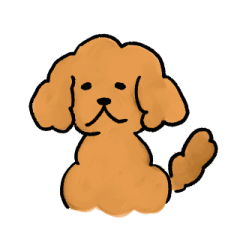 It moves! Brown toy poodle sticker