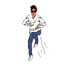 町の踊り手((busking man/no text Version)