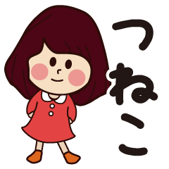 tsuneko girl everyday sticker