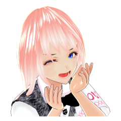Peach hair girl Yui 3D-2