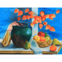 FRUITS STILL LIFE PAINTING 8 STICKERS