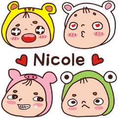 Overage baby -Name stickers -Nicole