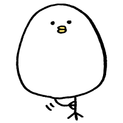 Rounded bird sticker