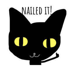 BLACK CAT Stickers-in English-
