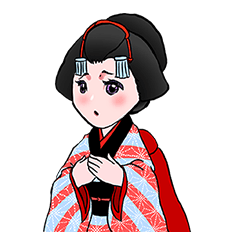 Kawaii Kimono Sticker English ver.