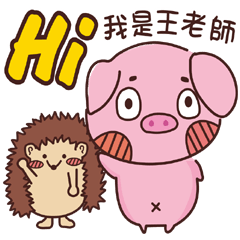 Coco Pig 2-Name stickers - Teacher KING