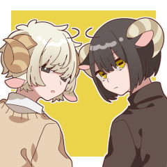 Sheep and black goat