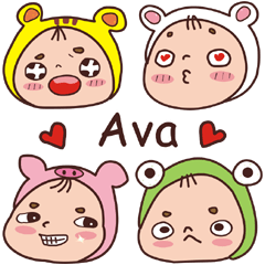 Overage baby-Name stickers-Ava