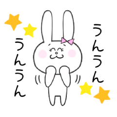 greeting sticker of rabbit's