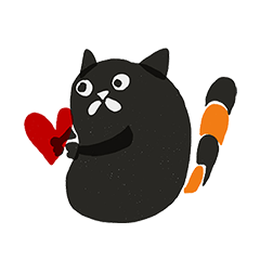 little black print cat