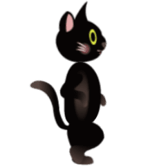 黒い猫のスタンプ