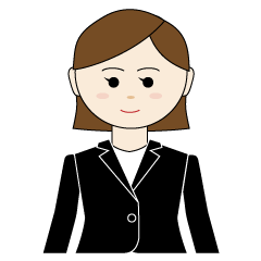 Young woman office worker in black suit