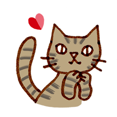 Cat-Brown tabby, POLUKO's greeting