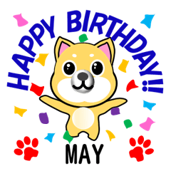 Japanese dog happy birthday MAY