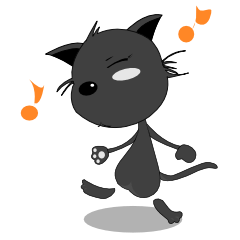 Walking black cat