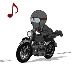 Cafe Racer rider Animation