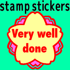 Colorful stamp-style stickers
