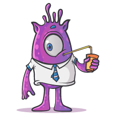 紫色專業怪物貼紙