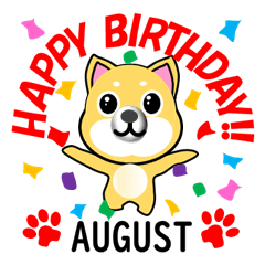 Japanese dog happy birthday AUGUST