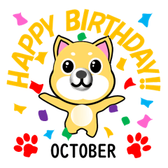 Japanese dog happy birthday OCTOBER
