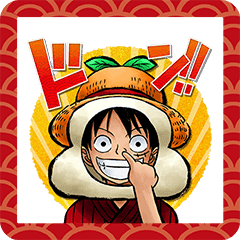 One Piece New Year S Gift Stickers Line Stickers Line Store