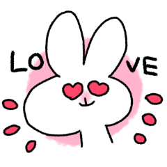 顔が中央に寄ったうさぎ Line スタンプ Line Store