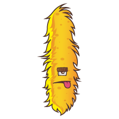 Yellow Fur Monster Stickers