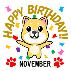 Japanese dog happy birthday NOVEMBER