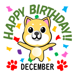 Japanese dog happy birthday DECEMBER