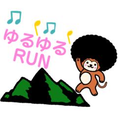runner sticker !! Afro monkey