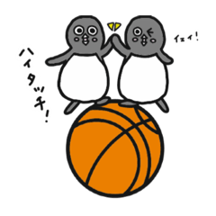 penguin on the basketball