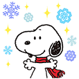 Stiker Pop-Up Musim Dingin Snoopy