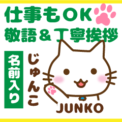 JUNKO:Polite greetings.Animal Cat