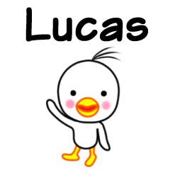 Lucas name sticker(Bird boy)