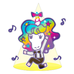 The rainbow color unicorn of Claire's.