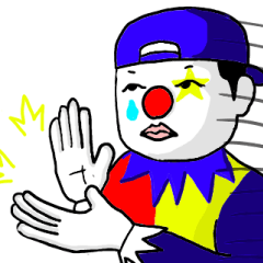 Funny clown wearing a hat