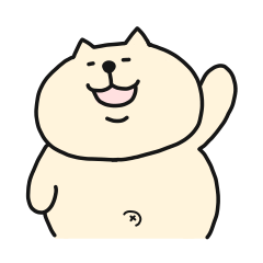 happily chubby cat
