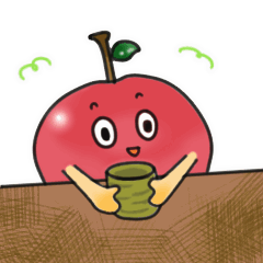 動く赤いリンゴのスタンプ