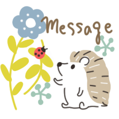 Small cute hedgehog message