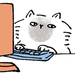 作業する猫