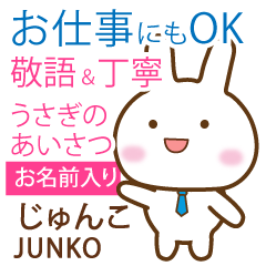 JUNKO: Rabbit.Polite greetings