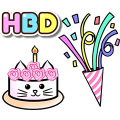Happy Birthday Cute Cakes : Animated