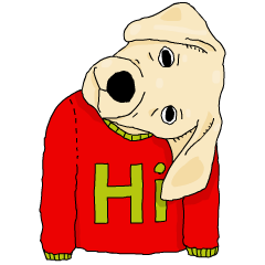 tilted head animal wear HI sweater