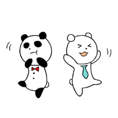 Expressive bear & Expressionless panda