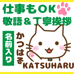 KATSUHARU:Polite greetings.Animal Cat