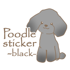 Poodle sticker -black-