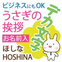 HOSHINA: Polite rabbit. Big letters.